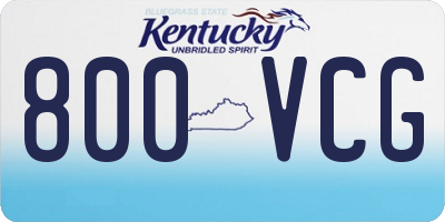 KY license plate 800VCG