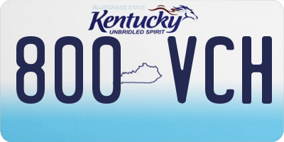 KY license plate 800VCH