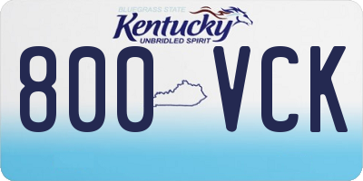 KY license plate 800VCK