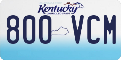 KY license plate 800VCM