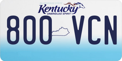 KY license plate 800VCN