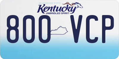 KY license plate 800VCP