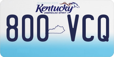 KY license plate 800VCQ
