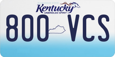 KY license plate 800VCS