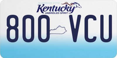 KY license plate 800VCU