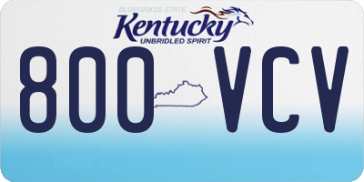 KY license plate 800VCV