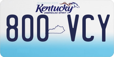 KY license plate 800VCY