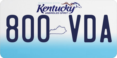 KY license plate 800VDA