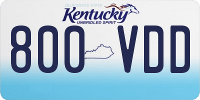 KY license plate 800VDD