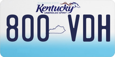 KY license plate 800VDH