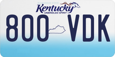 KY license plate 800VDK
