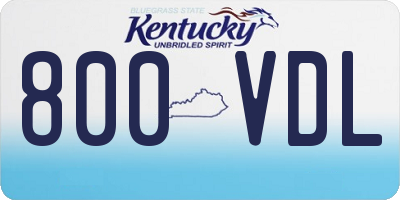 KY license plate 800VDL