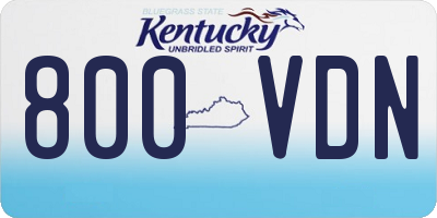 KY license plate 800VDN