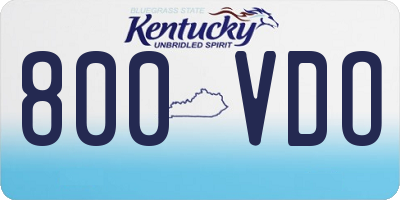 KY license plate 800VDO