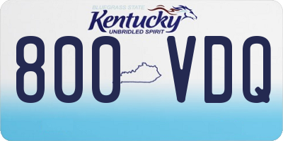 KY license plate 800VDQ