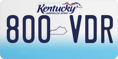 KY license plate 800VDR