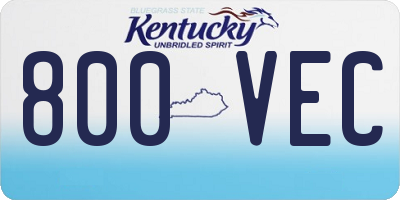 KY license plate 800VEC