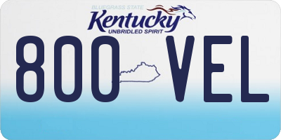 KY license plate 800VEL