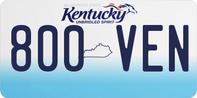 KY license plate 800VEN