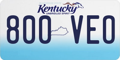 KY license plate 800VEO