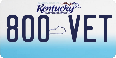 KY license plate 800VET
