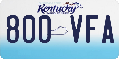 KY license plate 800VFA