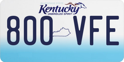 KY license plate 800VFE