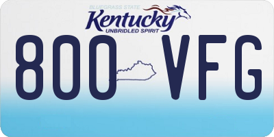 KY license plate 800VFG