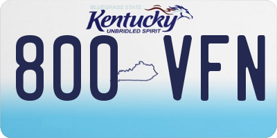 KY license plate 800VFN