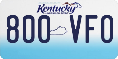 KY license plate 800VFO