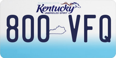 KY license plate 800VFQ