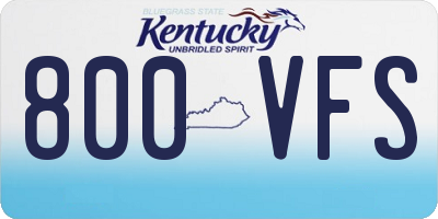 KY license plate 800VFS