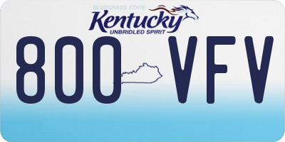 KY license plate 800VFV