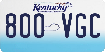 KY license plate 800VGC