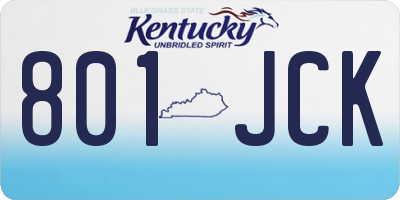 KY license plate 801JCK