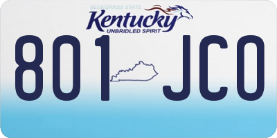 KY license plate 801JCO