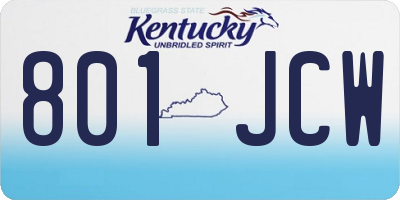 KY license plate 801JCW