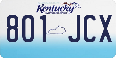 KY license plate 801JCX