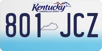 KY license plate 801JCZ