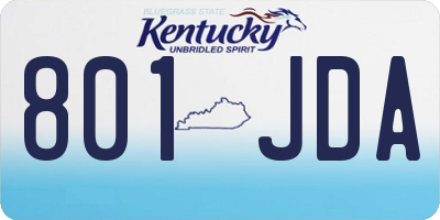 KY license plate 801JDA