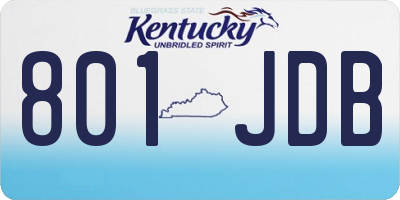 KY license plate 801JDB