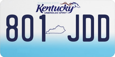 KY license plate 801JDD