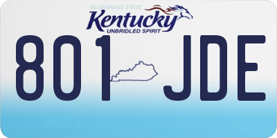 KY license plate 801JDE