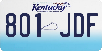 KY license plate 801JDF