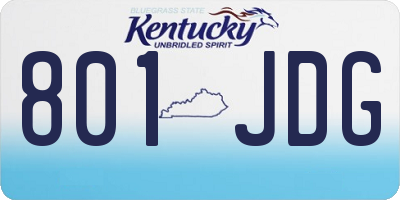 KY license plate 801JDG