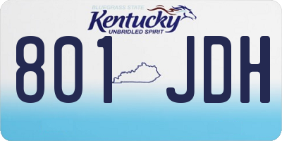 KY license plate 801JDH