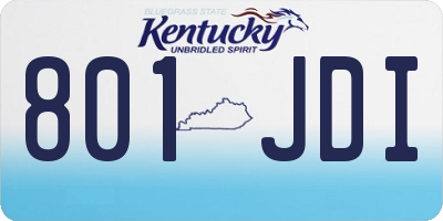 KY license plate 801JDI