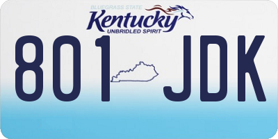 KY license plate 801JDK