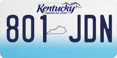 KY license plate 801JDN