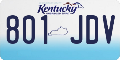 KY license plate 801JDV
